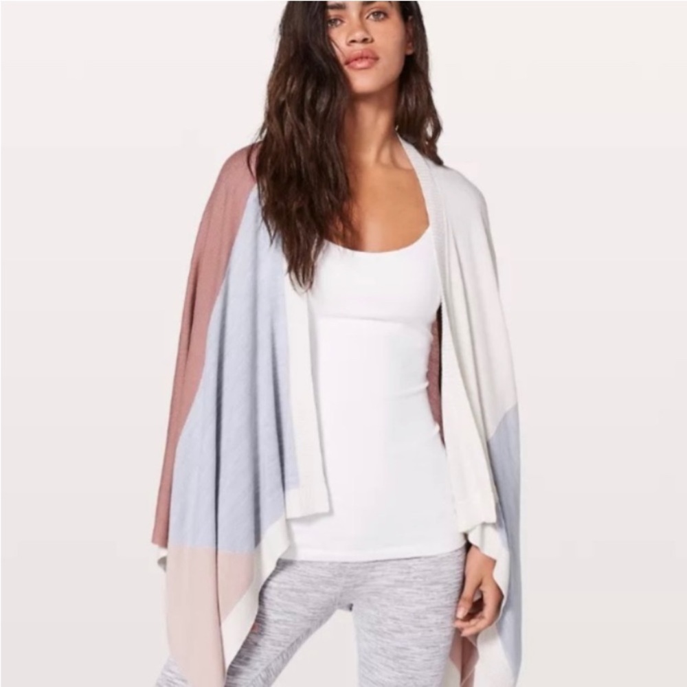 NEW Lululemon Draped Colorblock Open-Front Womens Sweater Wrap One Size